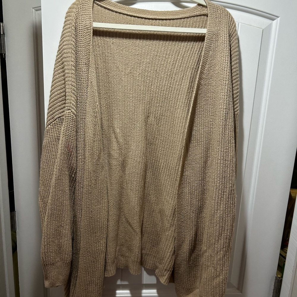 Women's Tan Sweater Cardigan
